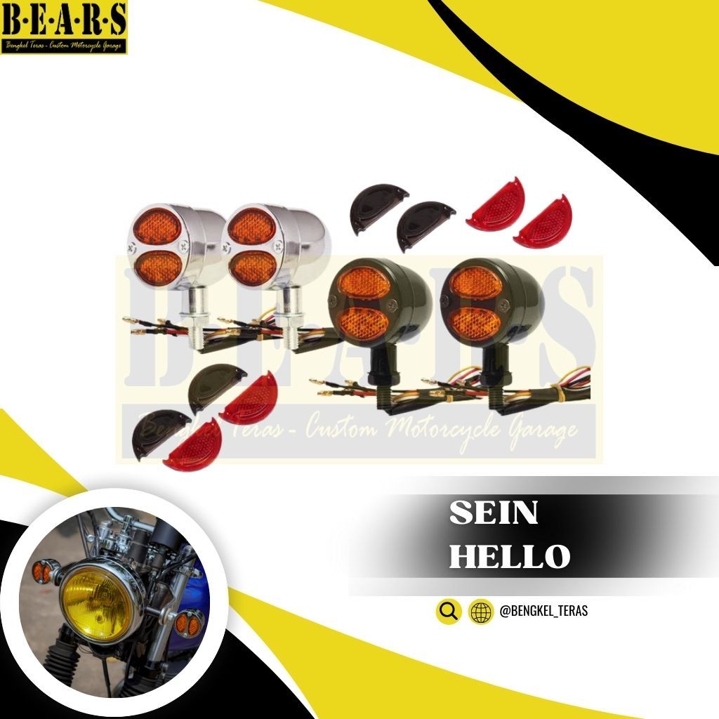 Lampu Sein Motor Custom HELLO LED Double Frame Kawasaki W175 Benelli