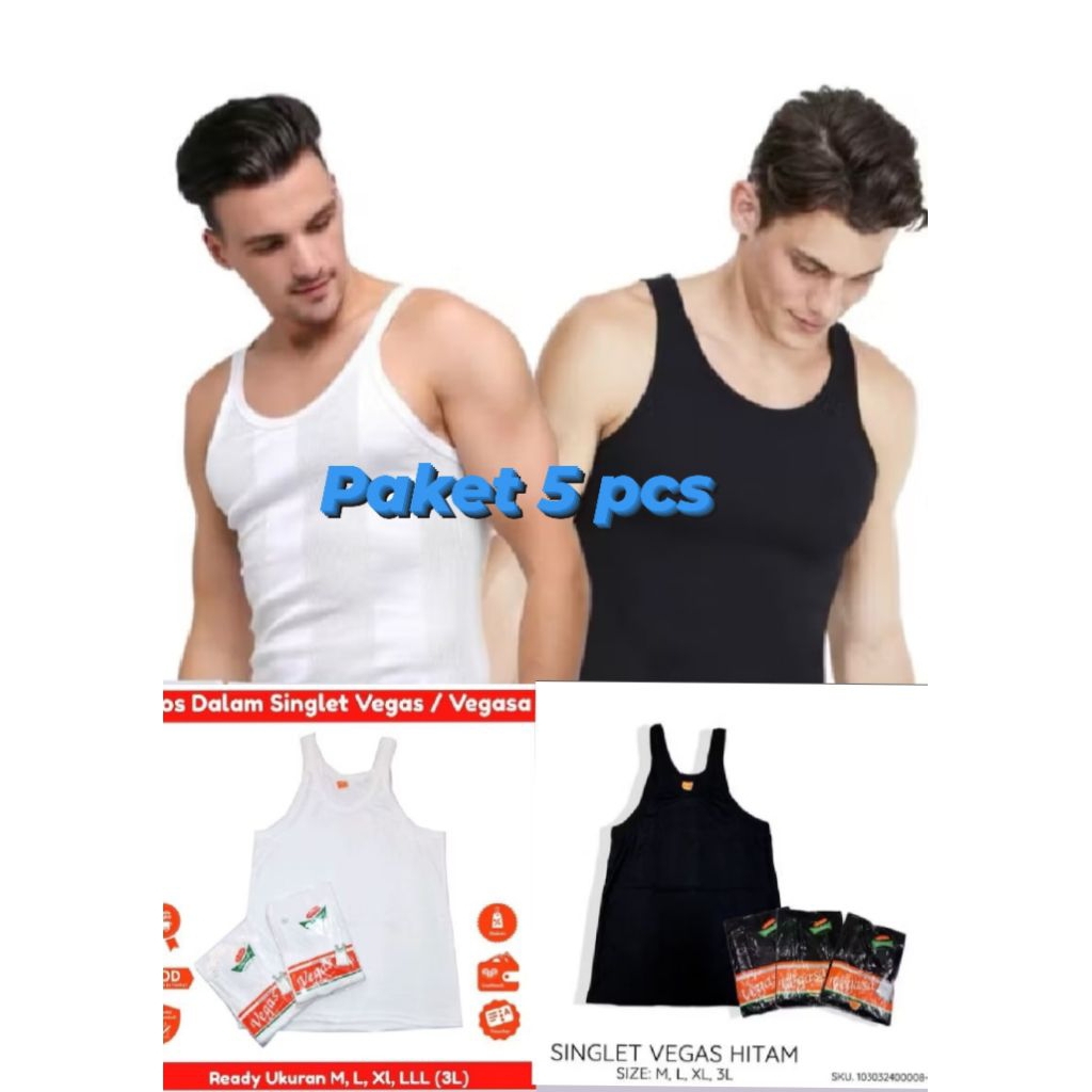 5 pcs Kaos dalam pria Singlet Laki laki singlet pria remaja dewasa kaos dalam