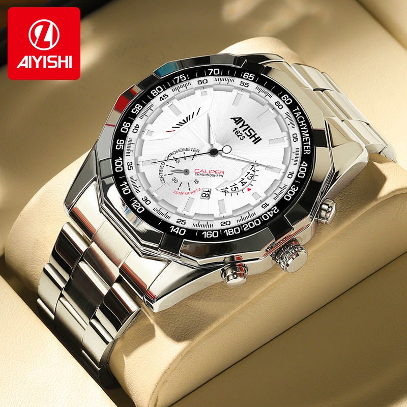 Jam Tangan Pria Harga Murah AIYISHI 1623 — Tahan Air Super Kuat, Tali Stainless Steel, Dilengkapi Fi