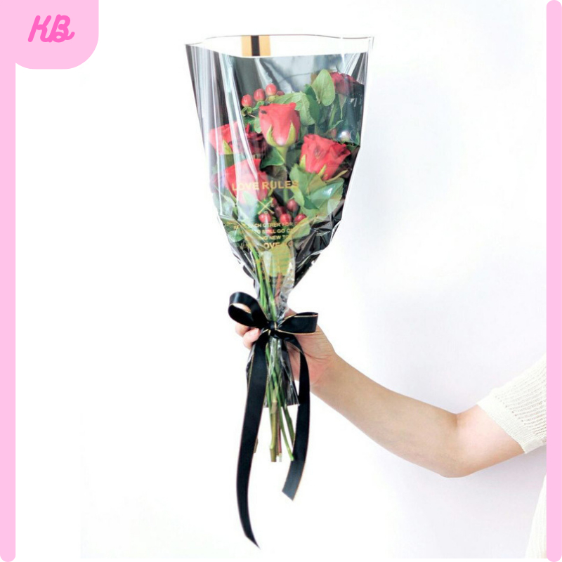 

50 LEMBAR Plastik Bunga Mawar Tangkai Per Satuan / Plastik OPP Buket Florist SF03 copy