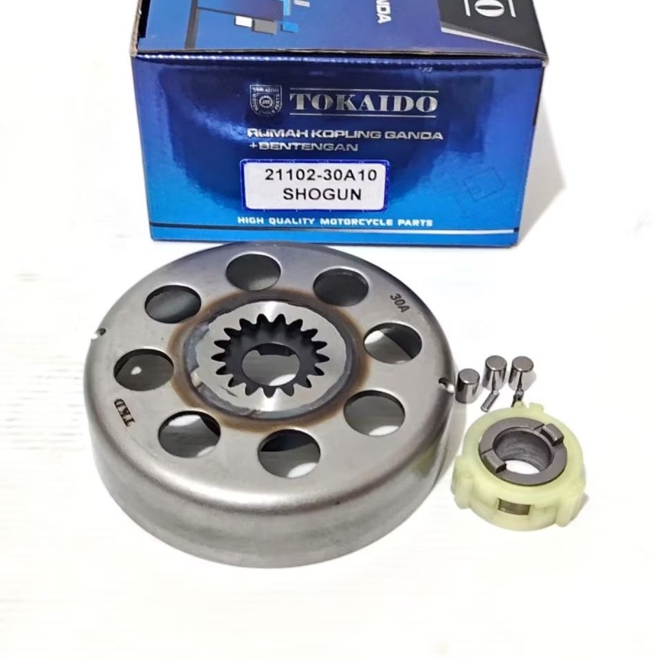 rumah mangkok kampas kopling ganda plus bentengan kopling cage SHOGUN 110 OLD LAMA SHOGUN KEBO SHOGU