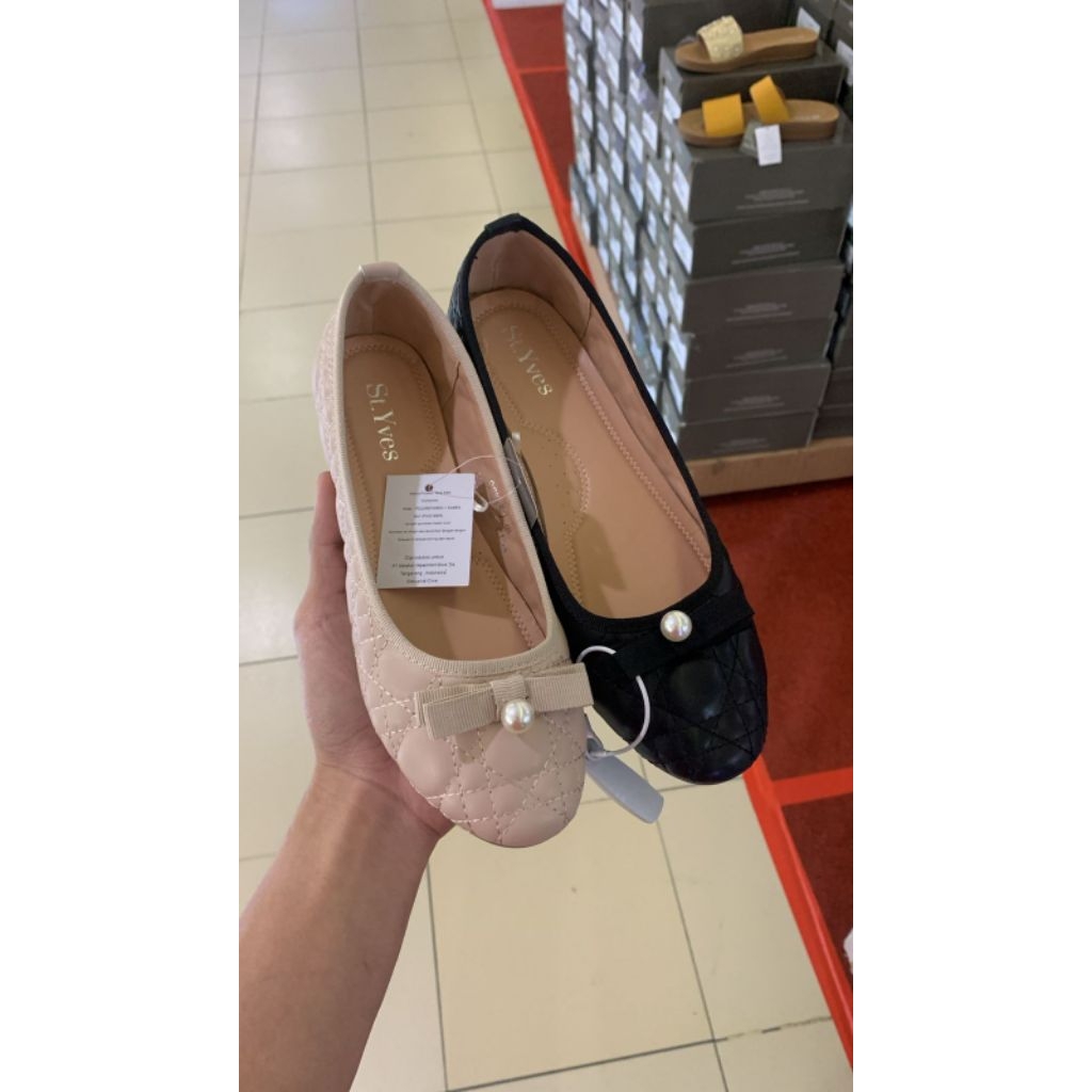 ST YVES SEPATU FLATSHOES WANITA PITA MUTIARA