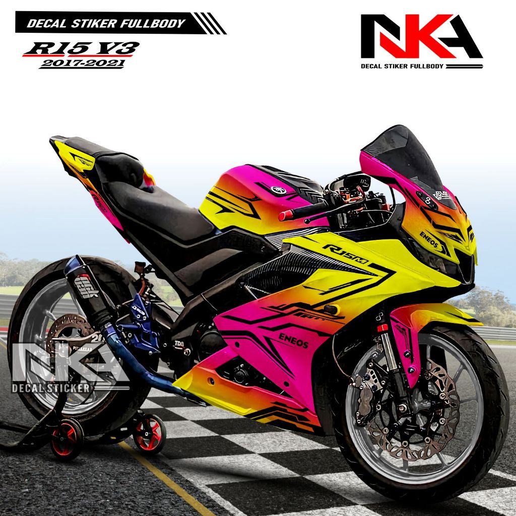 De Decal Stiker Fullbody Yamaha R15 V3 Racing Stiker Motor R15 V3 2017-2021