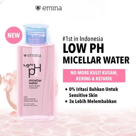 EMINA LOW PH MICELLAR WATER HYALUBRIGHT & SMOOTH 125ML & 300ML - PEMBERSIH WAJAH/GENTLE/MAKEUP REMOV