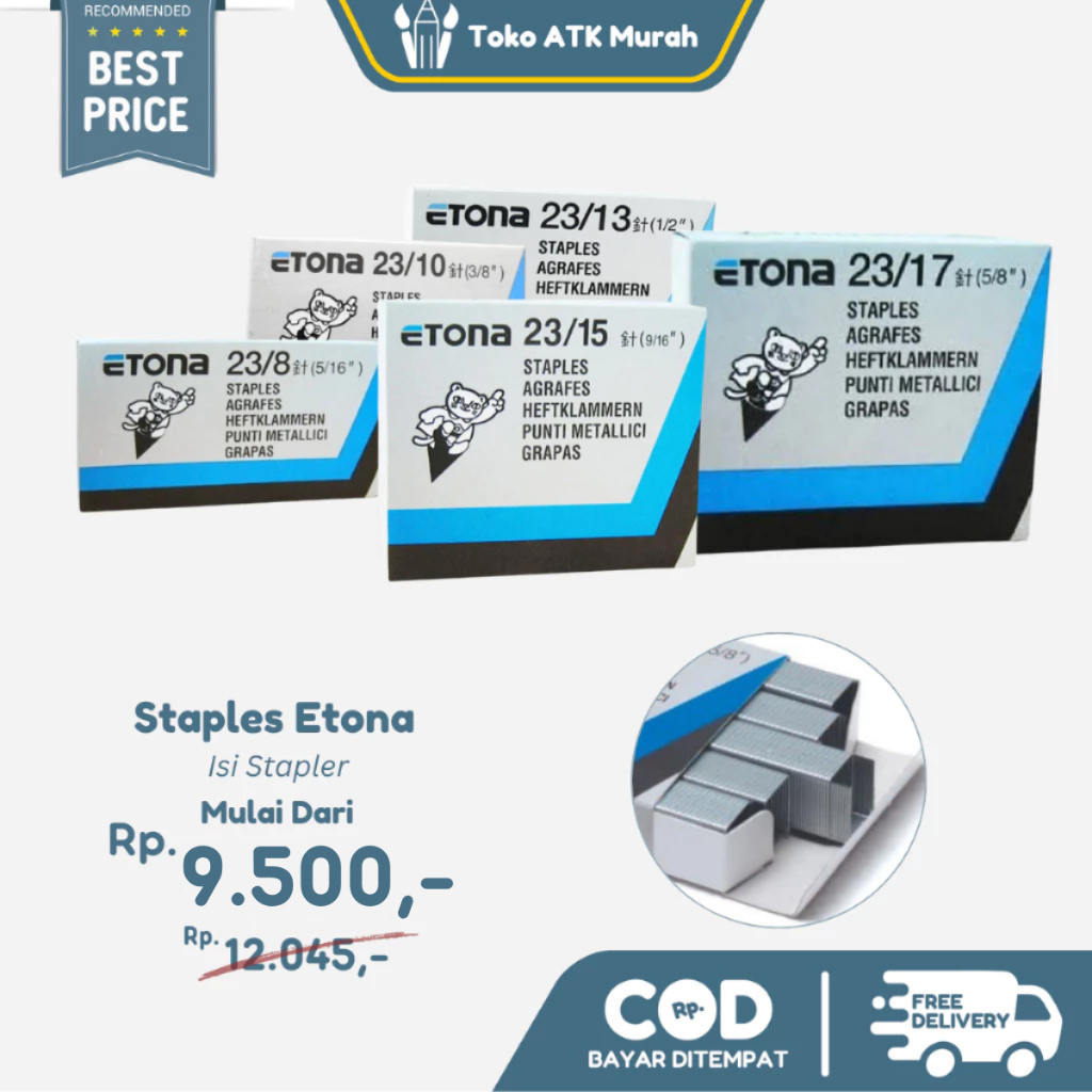 

Staples Etona 23/8 - 23/10 - 23/13 - 23/15 - Isi Hekter Tembak / Gun Tacker