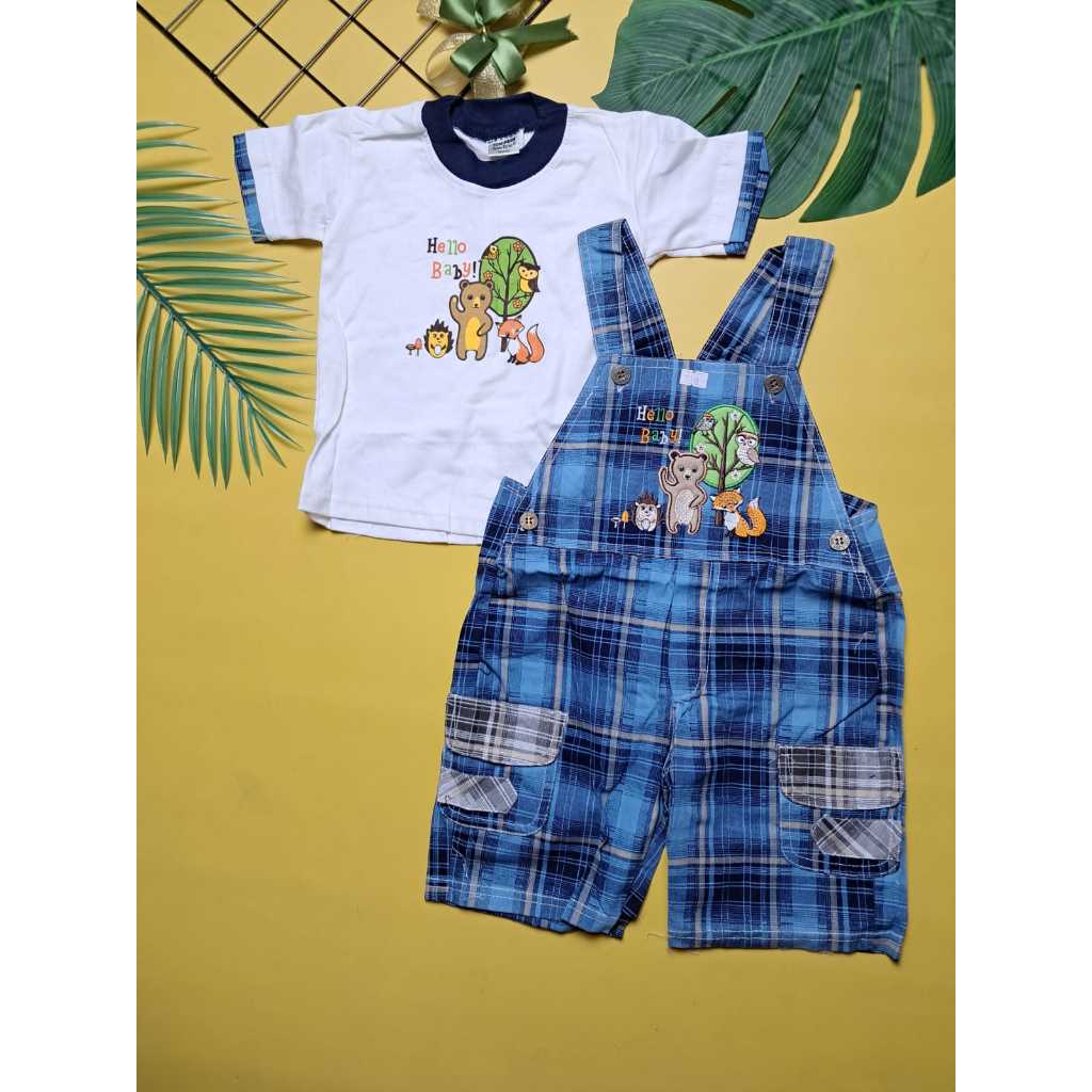 Laisha Kids - Overall Anak Laki Laki 3 - 5 Tahun Bahan Katun Tebal Adem - Setelan Jumpsuit Anak