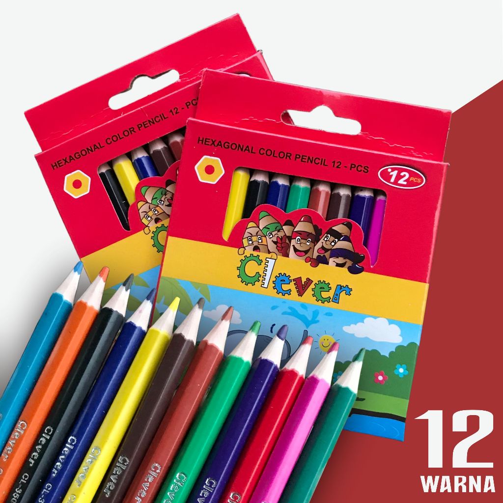 

Pensil Warna Pendek Clever 12 Warna