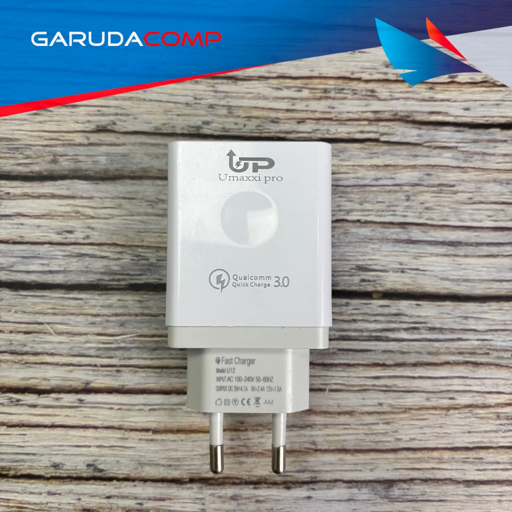 UMAXXI PRO Kepala Charger Fast Charging U12 Toples USB charger for iPhone Samsung OPPO Xiaomi Vivo