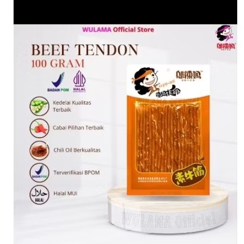 

Paket 10 pcs makanan ringan Wulama Vegetarian Kulit tahu pedas tendon 100 gram