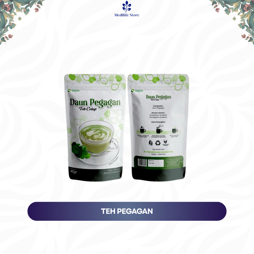 

TEH CELUP DAUN PEGAGAN SHERIN - isi 20pcs (40gr) | bantu sembuhkan luka, cegah penuaan & kepikunan | herbal original