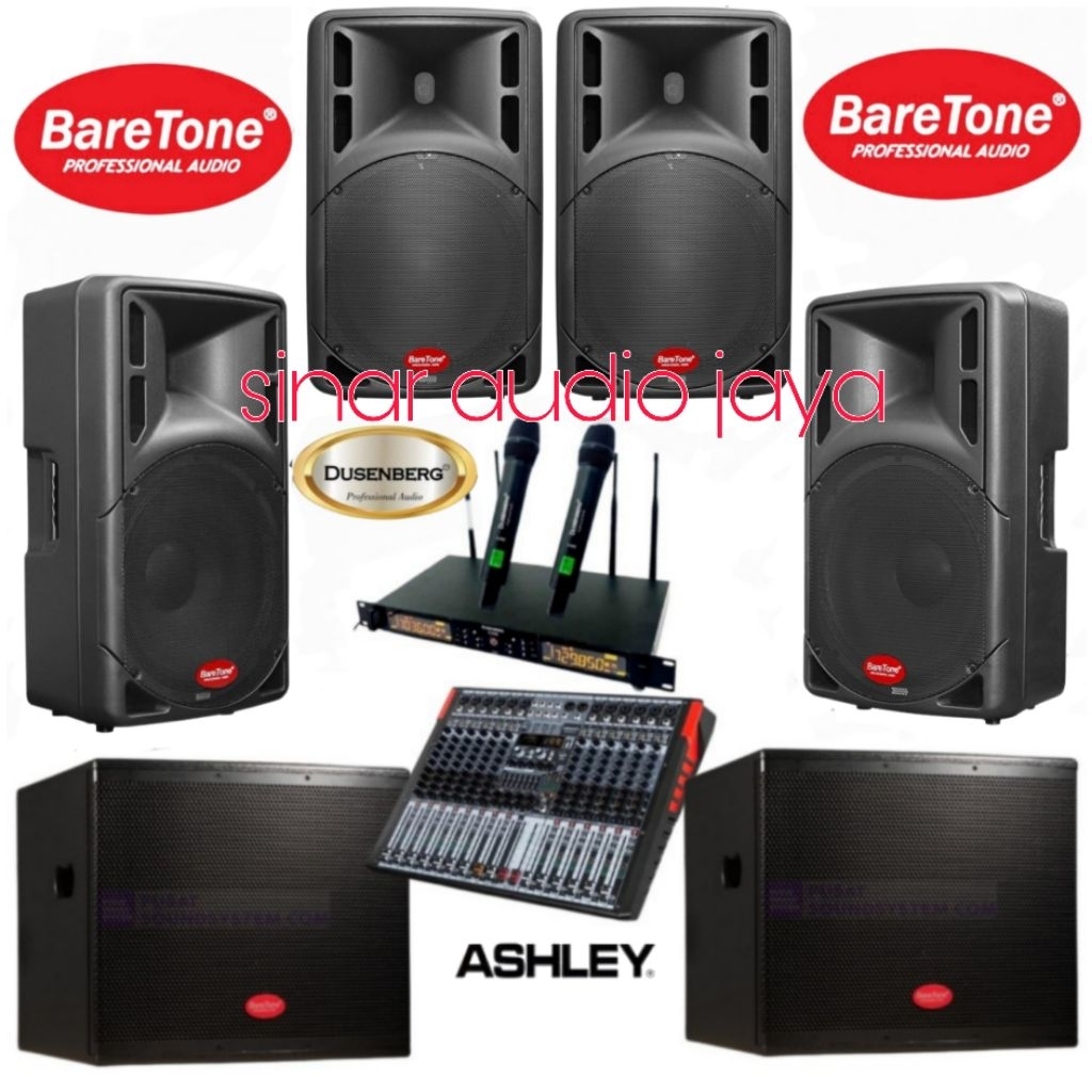 Paket Sound System Karaoke BareTone 15 inch MAX15RAE Subwoofer 18 inch BareTone SW 18