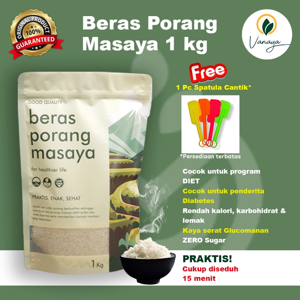 

MASAYA BERAS PORANG 1 KG FREE SPATULA #berasdiet #berasporang #masaya