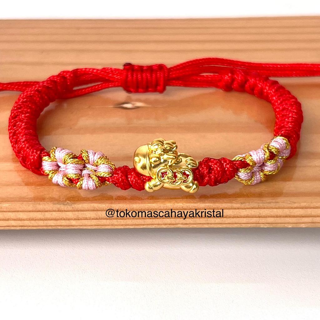 Gelang Tali Emas Charm Ikan Merah Emas 24K HK Hongkong 999% - Gold Charm Bracelet