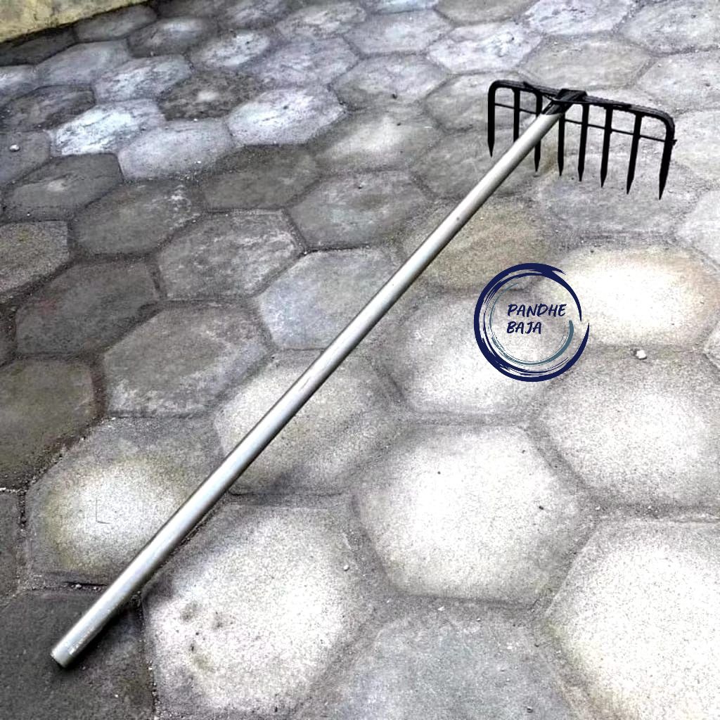 Garukan Sampah 8 Gigi Bahan Full Besi Garukan Sampah - Garukan Selokan Panjang 90cm