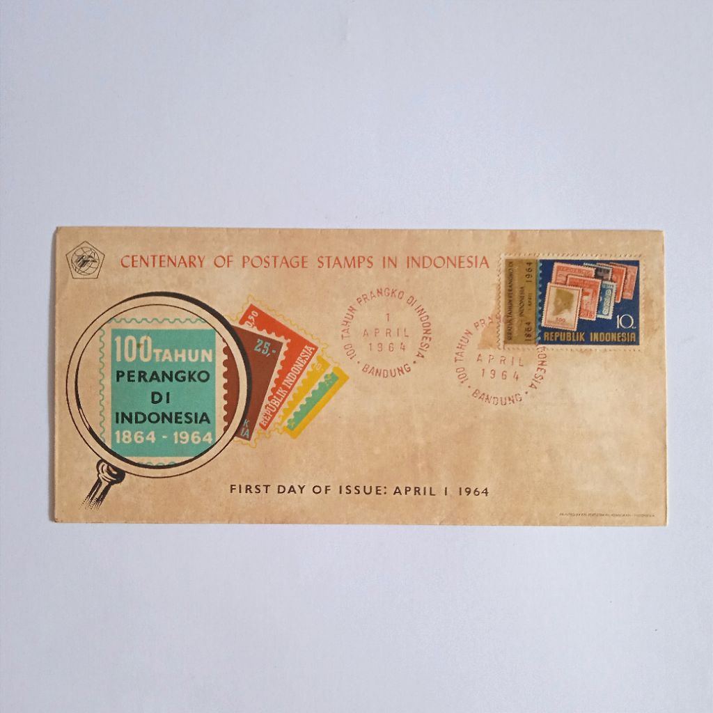 

Antik Vintage Perangko Sampul Hari Pertama 100 Tahun PERANGKO DI INODNESIA Terbit 1 April 1964 Utuh Langka Layak Koleksi