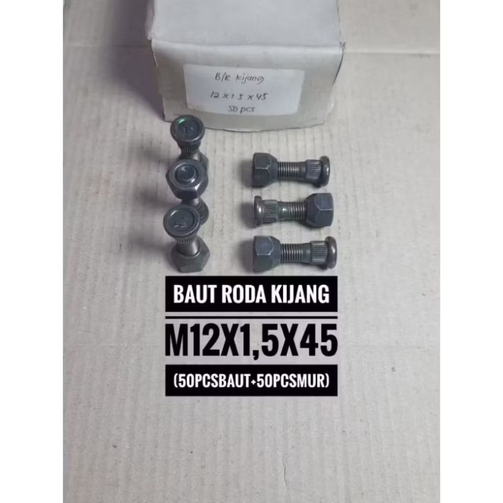 baut roda mobil kijang 12x1,5x45 kunci 21 BAUT RODA KIJANG paket (50pcs)