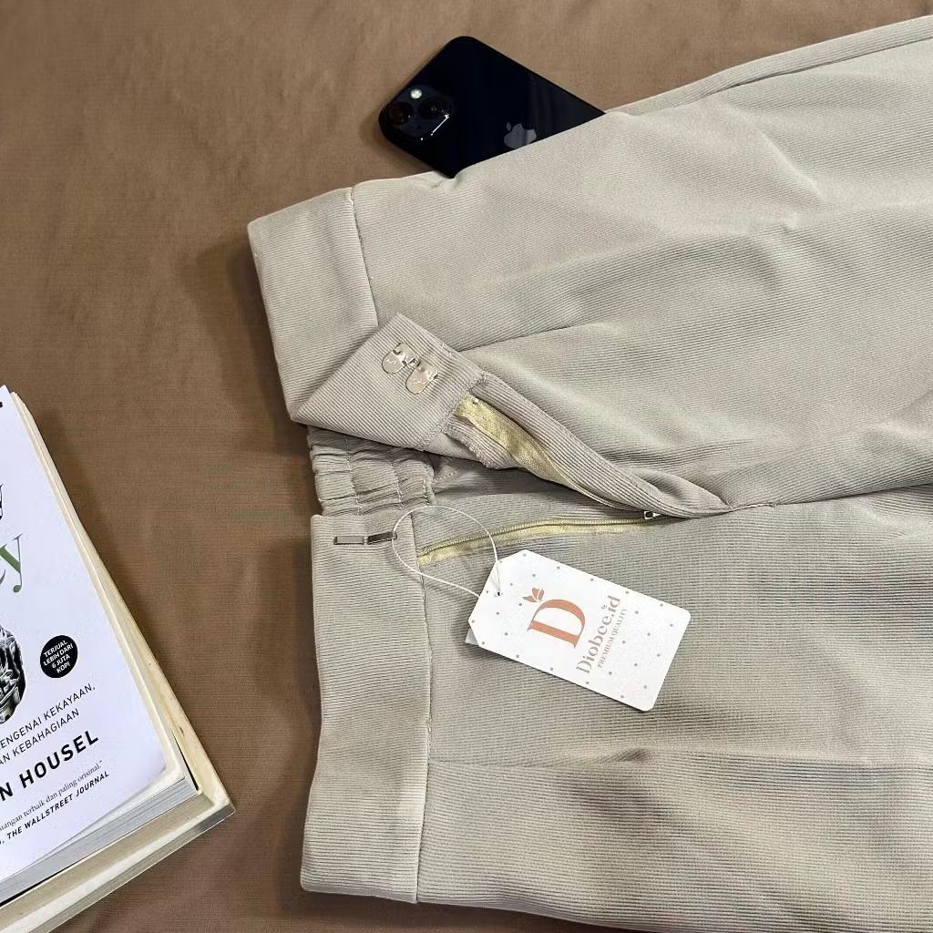 Celana Panjang Wanita Highwaist Knit Premium Cozy Pants Kulot Modern