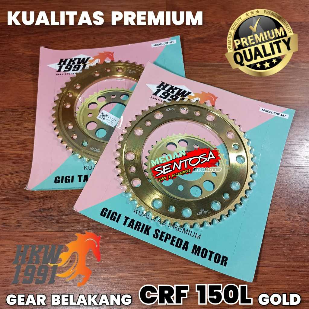 GEAR BELAKANG HONDA CRF 150L GOLD TYPE 428 45/46/47/48/49/50/51/52T - HKW 1991