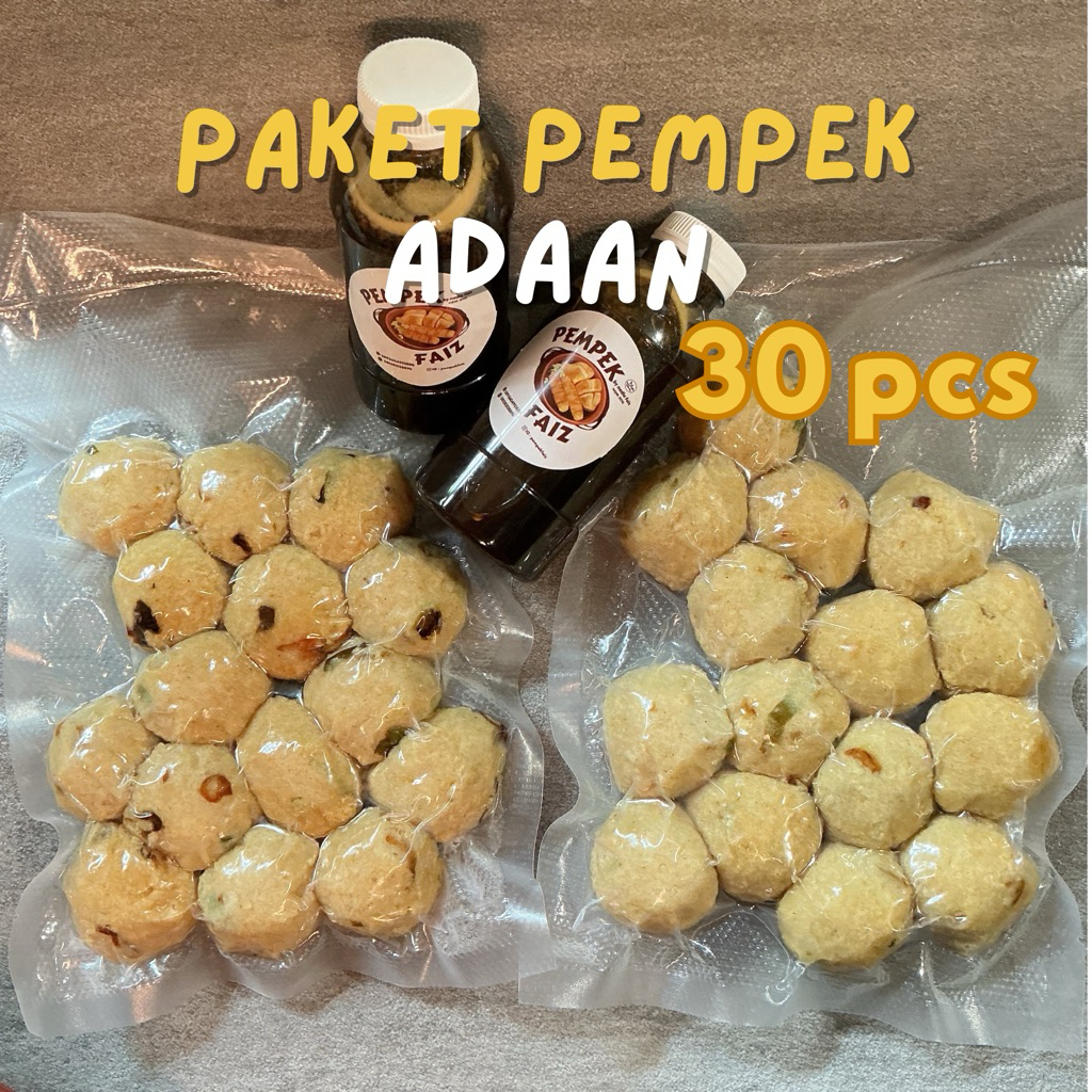 

pempekfaiz- pempek adaan isi 30pcs + cuko 500ml pempek palembang asli ikan gabus / pempek frozen