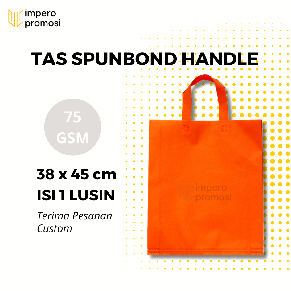 

Impero - GOODIE BAG SPUNBOND HANDLE 38x45 / Harga Satuan / Kantong Belanja Murah (Orange)