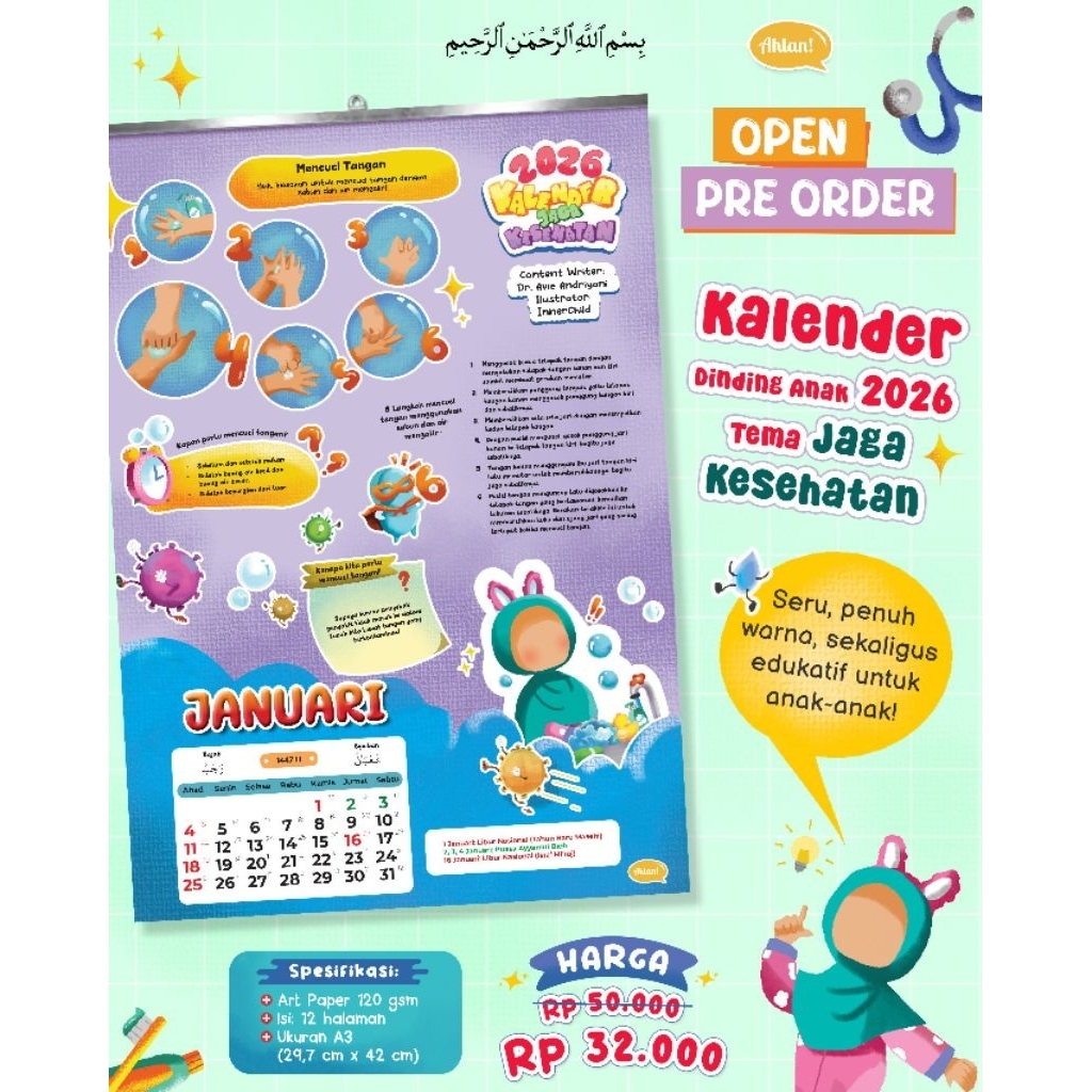 

Kalender Dinding Anak 2026 Ahlan