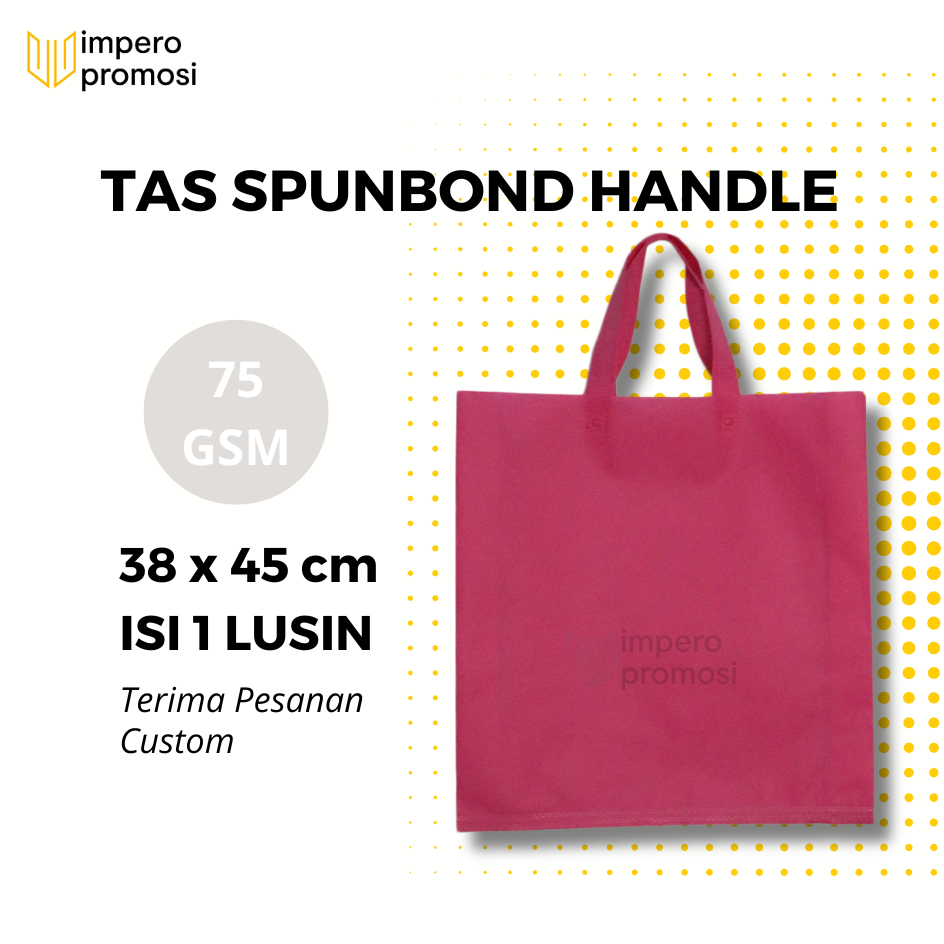 

Impero - GOODIE BAG SPUNBOND HANDLE 38x45 / Harga Satuan / Kantong Belanja Murah (Pink Fanta)