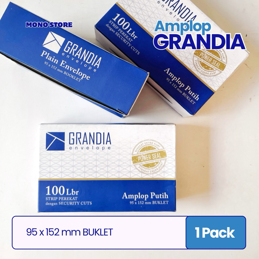 

[1 Pack (100 Lembar)] Amplop Grandia Putih Isi 100 Lembar 95 x 152 mm Grandia Amplop Serbaguna
