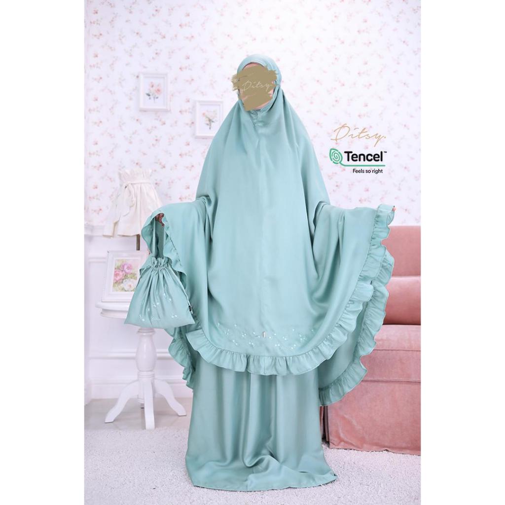 6. Ditsy Prayer Set  - Remila Lucy Prive Prayer Set Mukena Muslimah akhwat Tasikmalaya