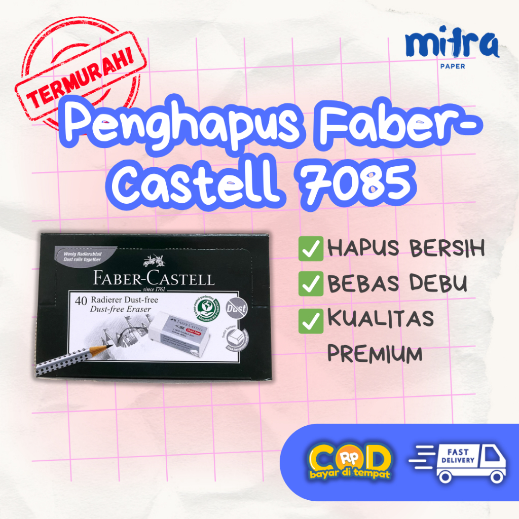 

Penghapus Faber-Castell 7085 – Eraser Putih untuk Pensil | Penghapus Sekolah & Kantor Bersih