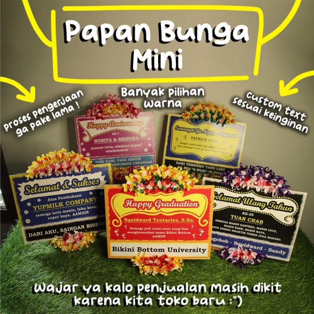 Papan Bunga Mini Akrilik Costum Papan Ucapan Mini Akrilik Hadiah Wisuda Hadiah Ulang Tahun Hadiah An
