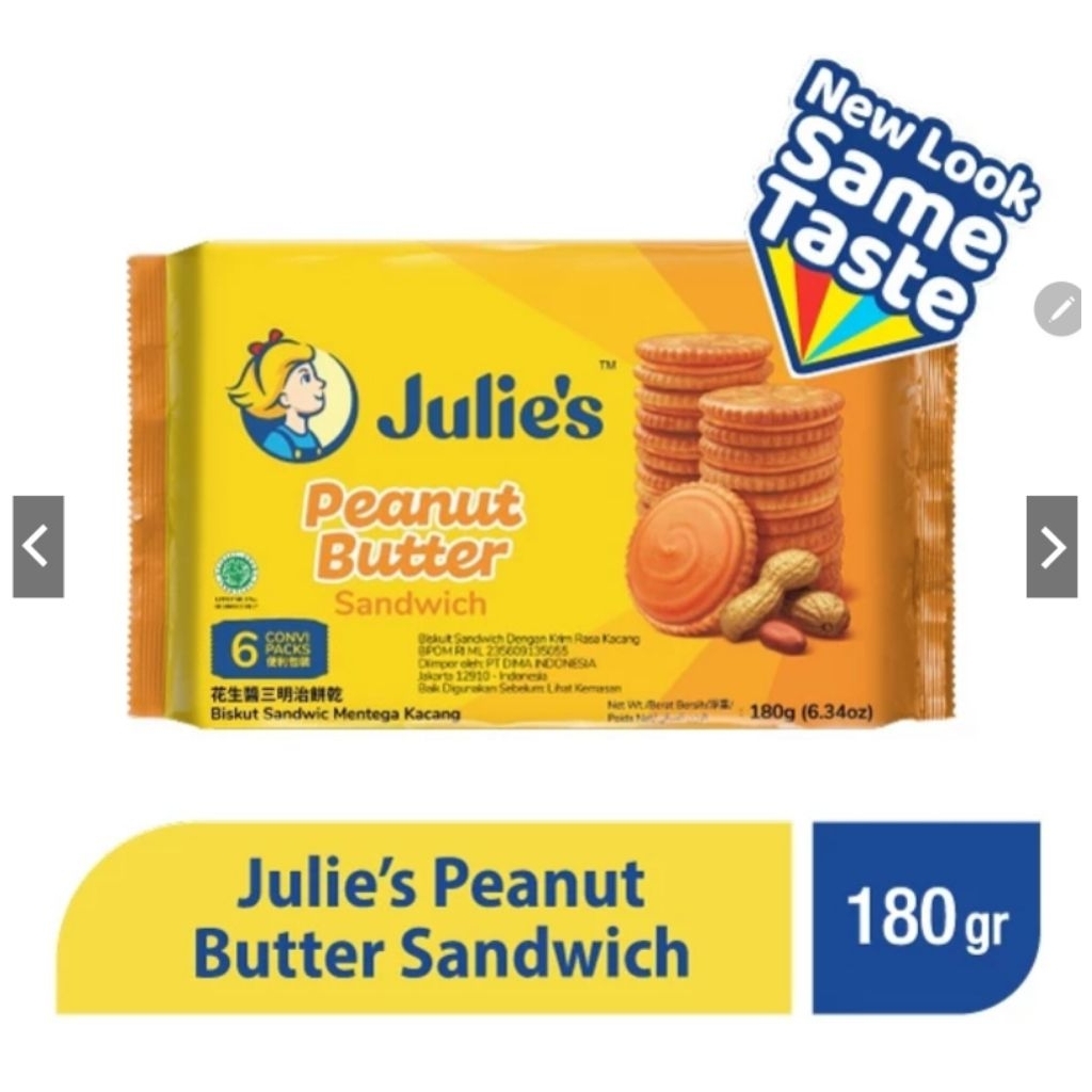 

Julie's Peanut Butter Sandwich Biscuit 180 gr