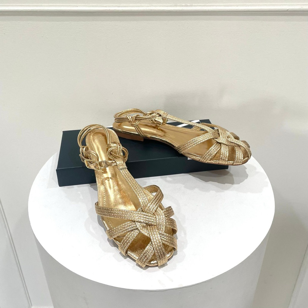 Flatshoes fullgold by Zara high quality fashion shoes sepatu wanita pesta kantor kerja casual dailys