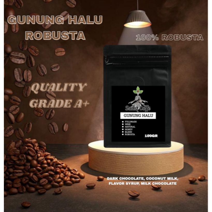 

KOPI ROBUSTA GUNUNG HALU 100GR BIJI / KOPI BUBUK 100% PREMIUM | Kopi Gunung Halu by sadiq coffe