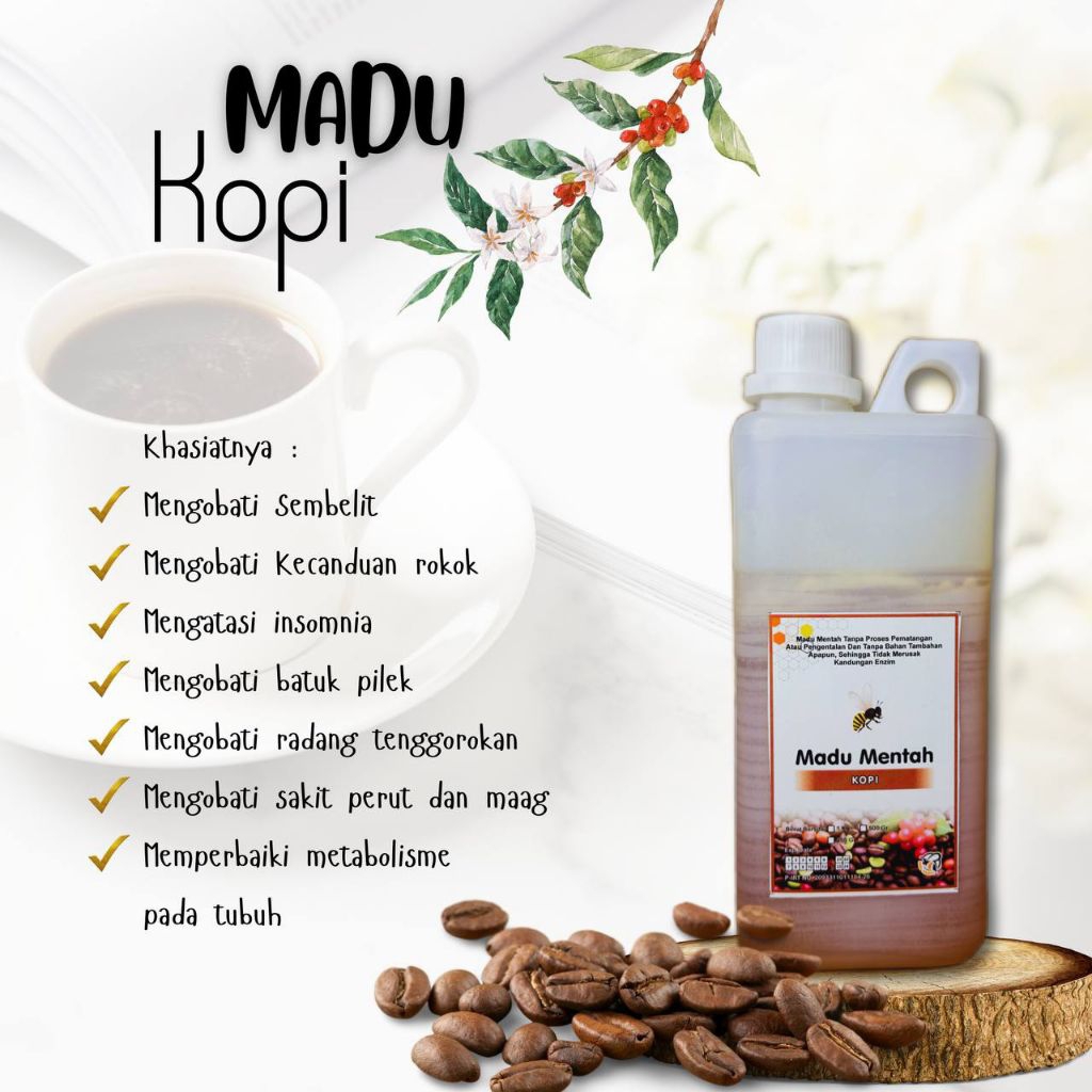 

Madu Kopi Murni Asli 1kg - Nektar Bunga Kopi