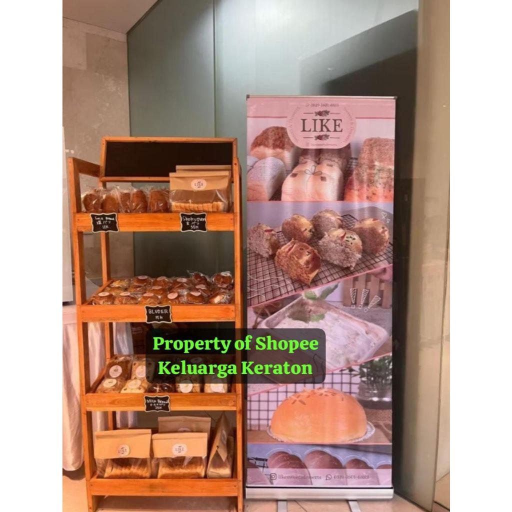 Link Custome Warna PUTIH Rak Display Roti Bahan Kayu Premium Super Kokoh