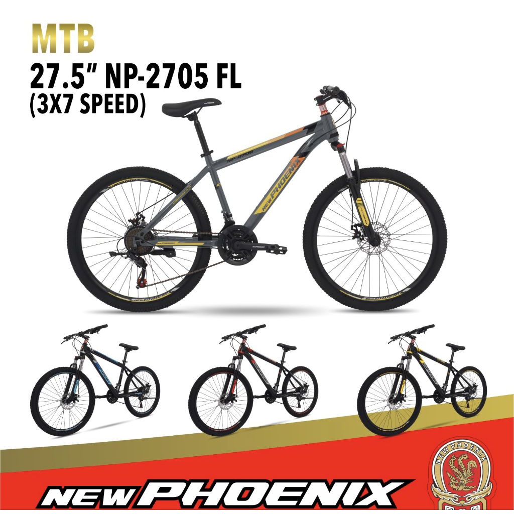 SEPEDA GUNUNG REMAJA DEWASA 27.5 INCH NEW PHOENIX 2705 FL / MN191 21 SPEED