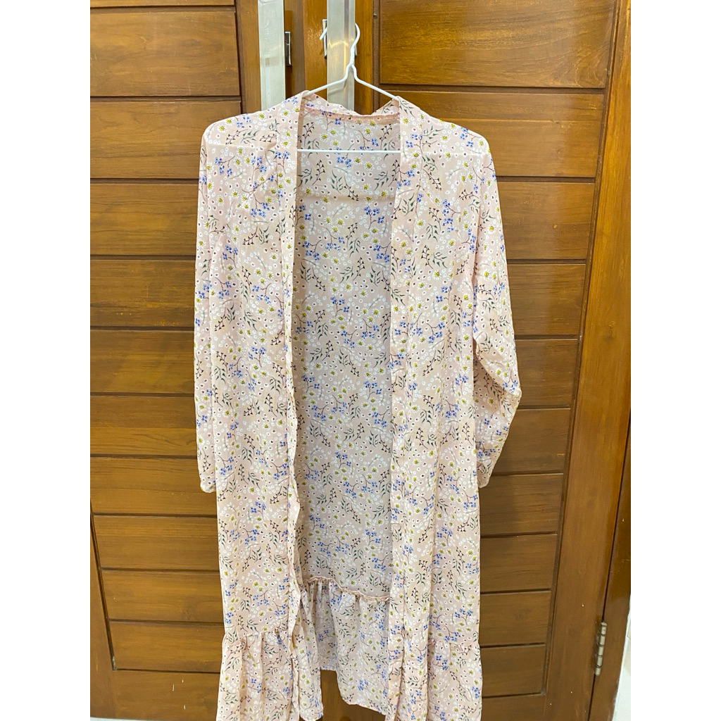 Outer Blazer Pink Dusty Baju Luaran Motif Wanita/Remaja