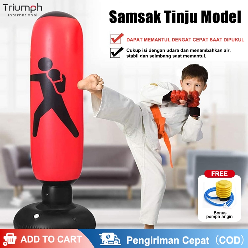 Tinju Model Tiup 160cm Inflatable Punching Bag Tinju Boxing Kebugaran Olahraga Tinju Tinju Sandbag