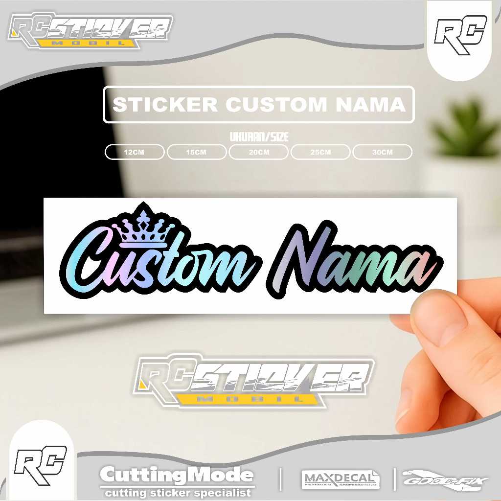 

RC STIKER CUSTOM NAMA HOLOGRAM