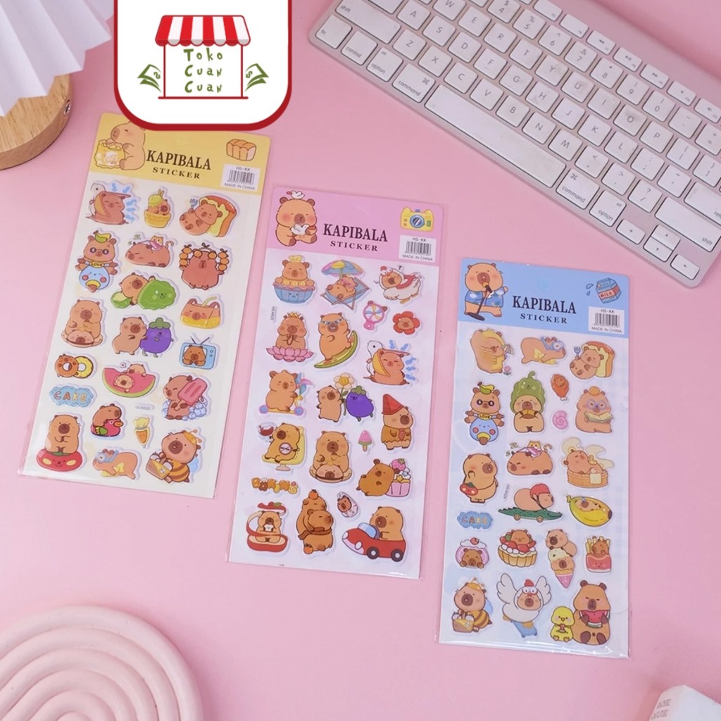 

TCC Sticker Kapibala 3D Stiker Anak Scrapbook Jurnal Stiker Timbul Karakter