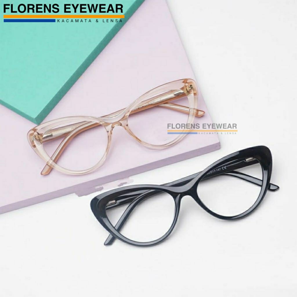 Kacamata Wanita Cat Eye 1002 | Kacamata Fashion Minus Anti Radiasi Blueray