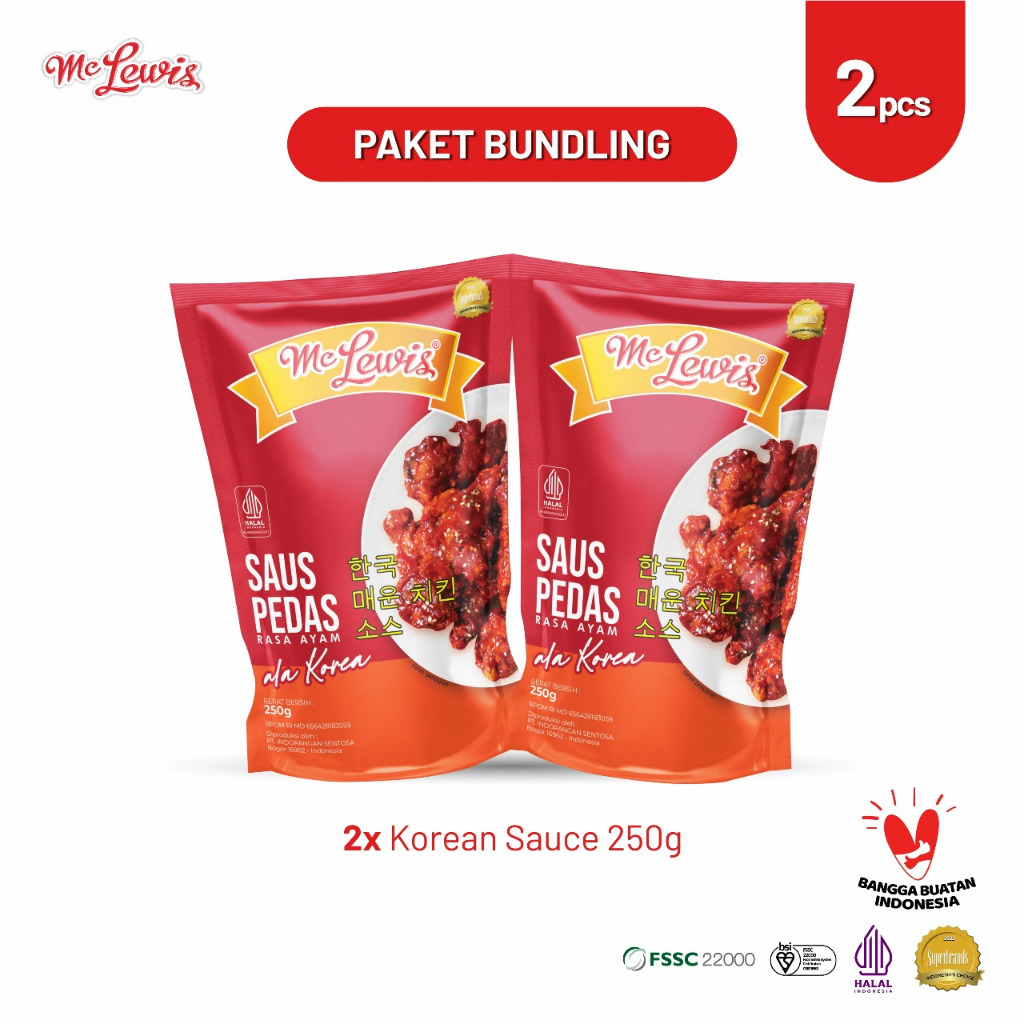 

[Paket Bundle} Mc Lewis Saus Pedas Rasa Ayam Ala Korea 250 gr (Isi 2 pcs)