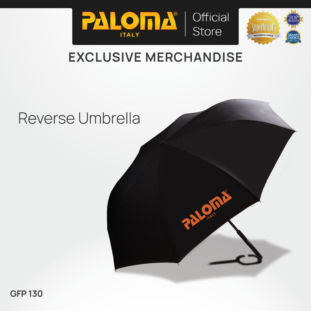 PALOMA GFP 130 Reverse Umbrella Payung Terbalik Payung Gagang C Black Hitam