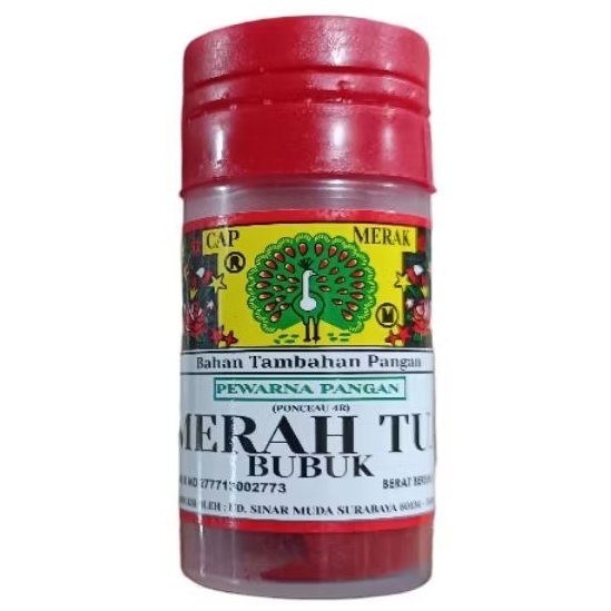 

Pewarna Merah Tua Bubuk Cap Merak 1,2gr WARNA MERAH TUA