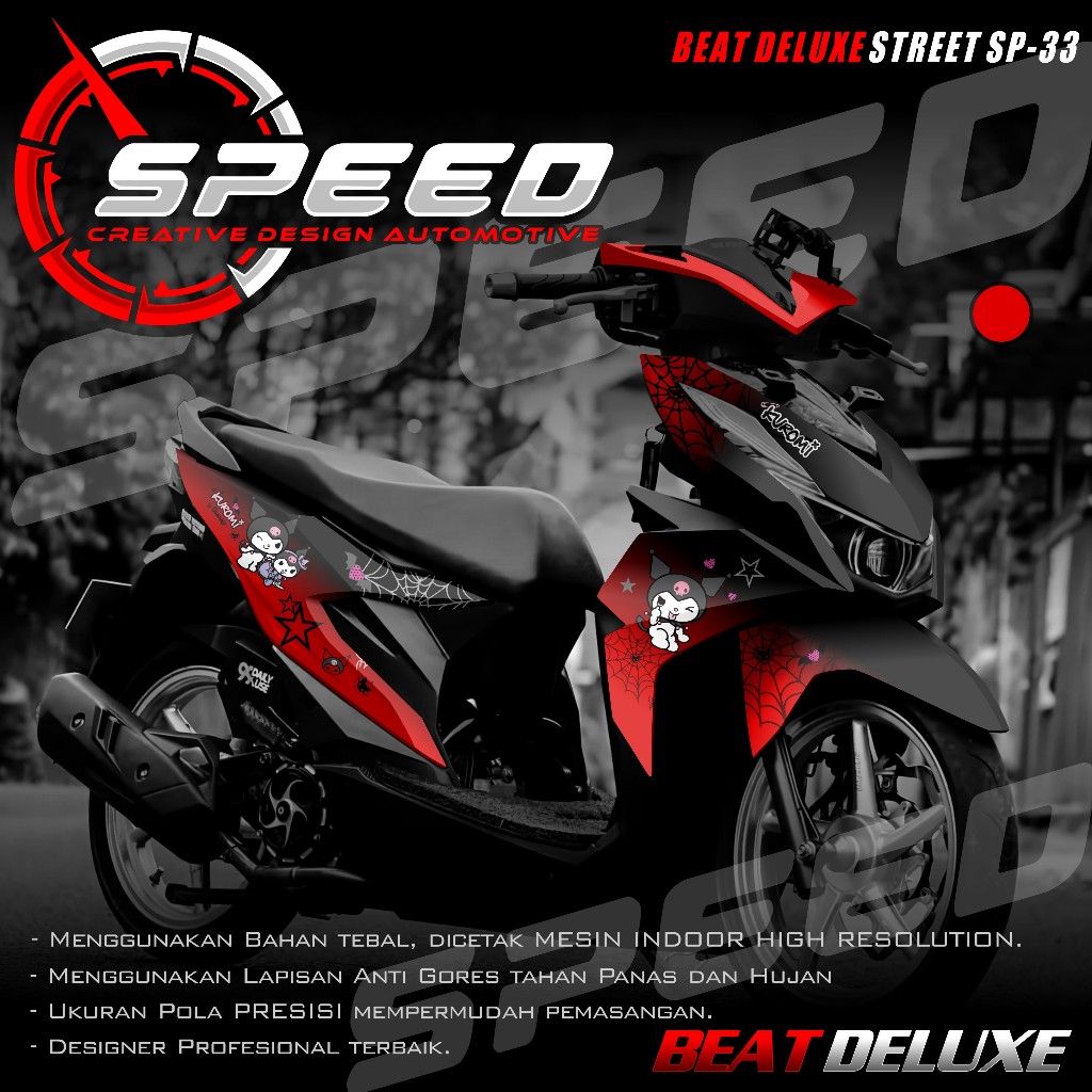 (PROMO COD) TERBARU Decal Sticker Honda Beat DELUXE STREET CBS 2020 2021 2022 2023 Full body - Stike