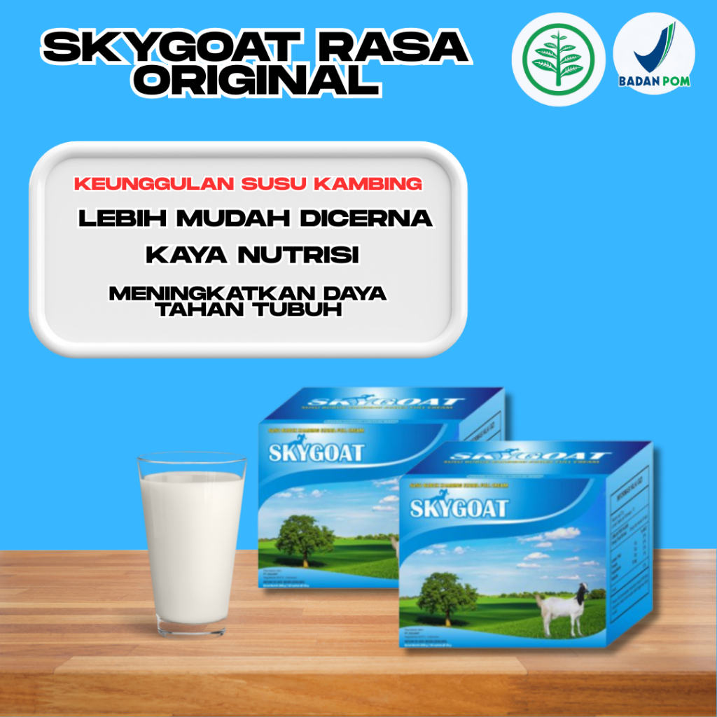 

PAKET 2 BOX Susu Kambing Etawa Skygoat Rasa Original Perbox Isi 10 Sachet