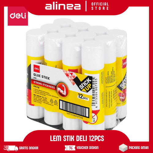 

[GROSIR 1/3/6/12 PAK] Deli Lem Glue Stick 12 Gram isi 12 pcs E7101