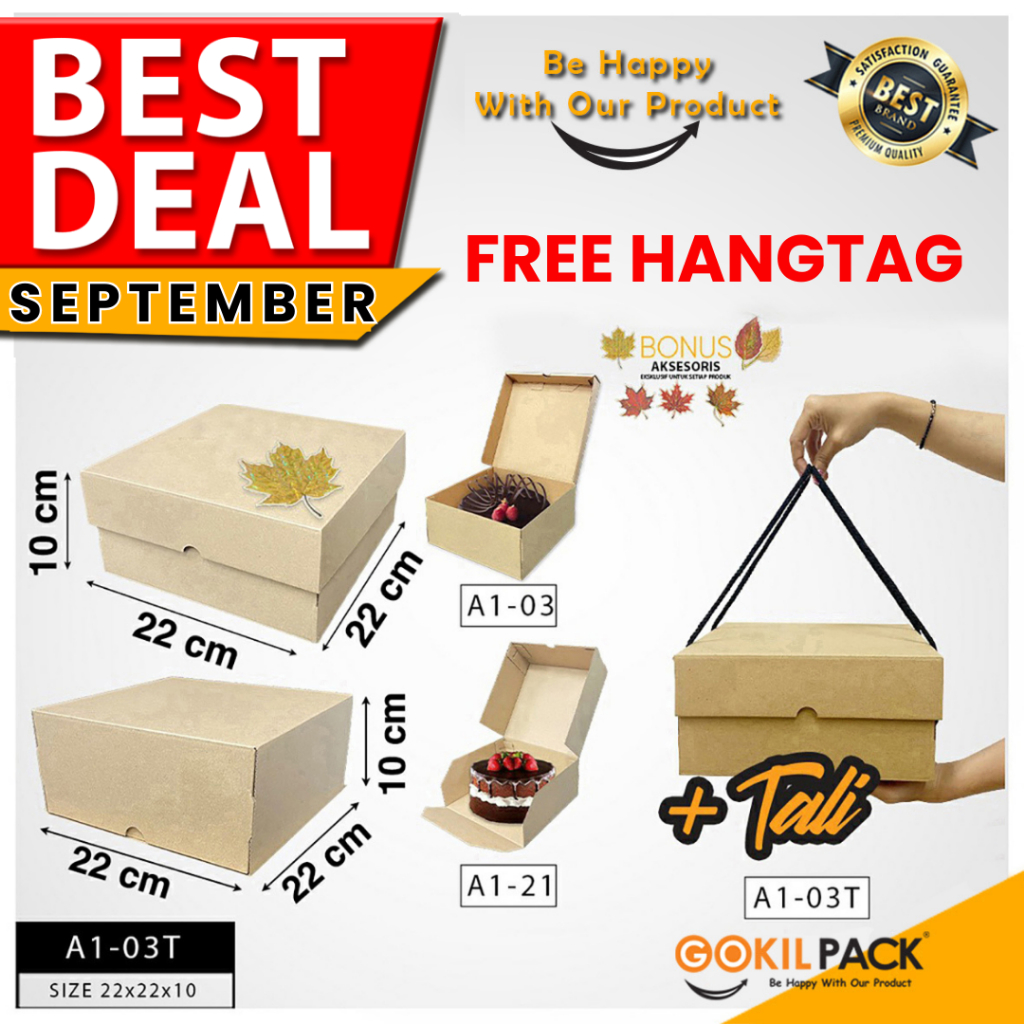 

Kotak Kue | Dus Kue | Kotak serbaguna | Kraft | Murah 22x22x10 I A1-03