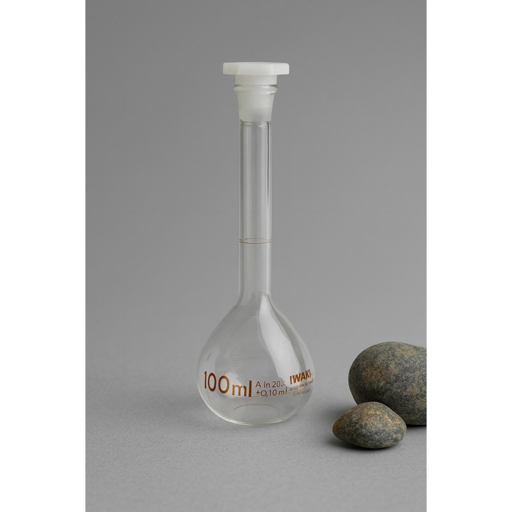 IWAKI LABU UKUR VOL. 100 ML PP STOPPER / VOLUMETRIC FLASK IWAKI / Labu Ukur 100 ml Iwaki