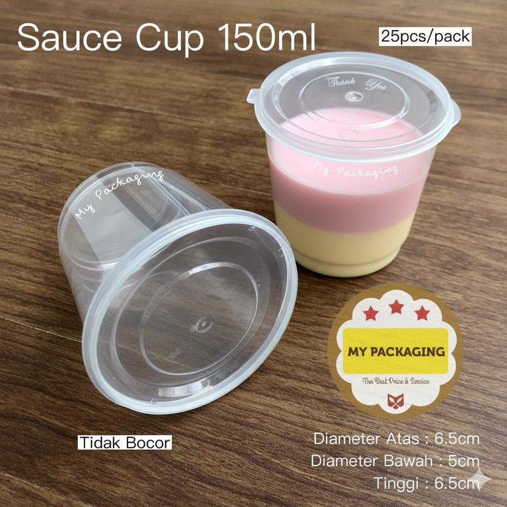 25 Set Thinwall Cup Puding 150ml (25set) -  bisa cod